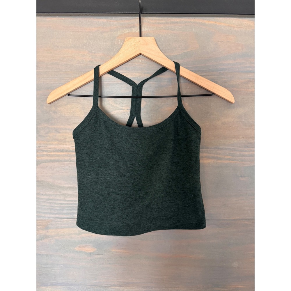 Beyond Yoga Spacedye Slim Racerback Cropped Tank Top Dark Green Small